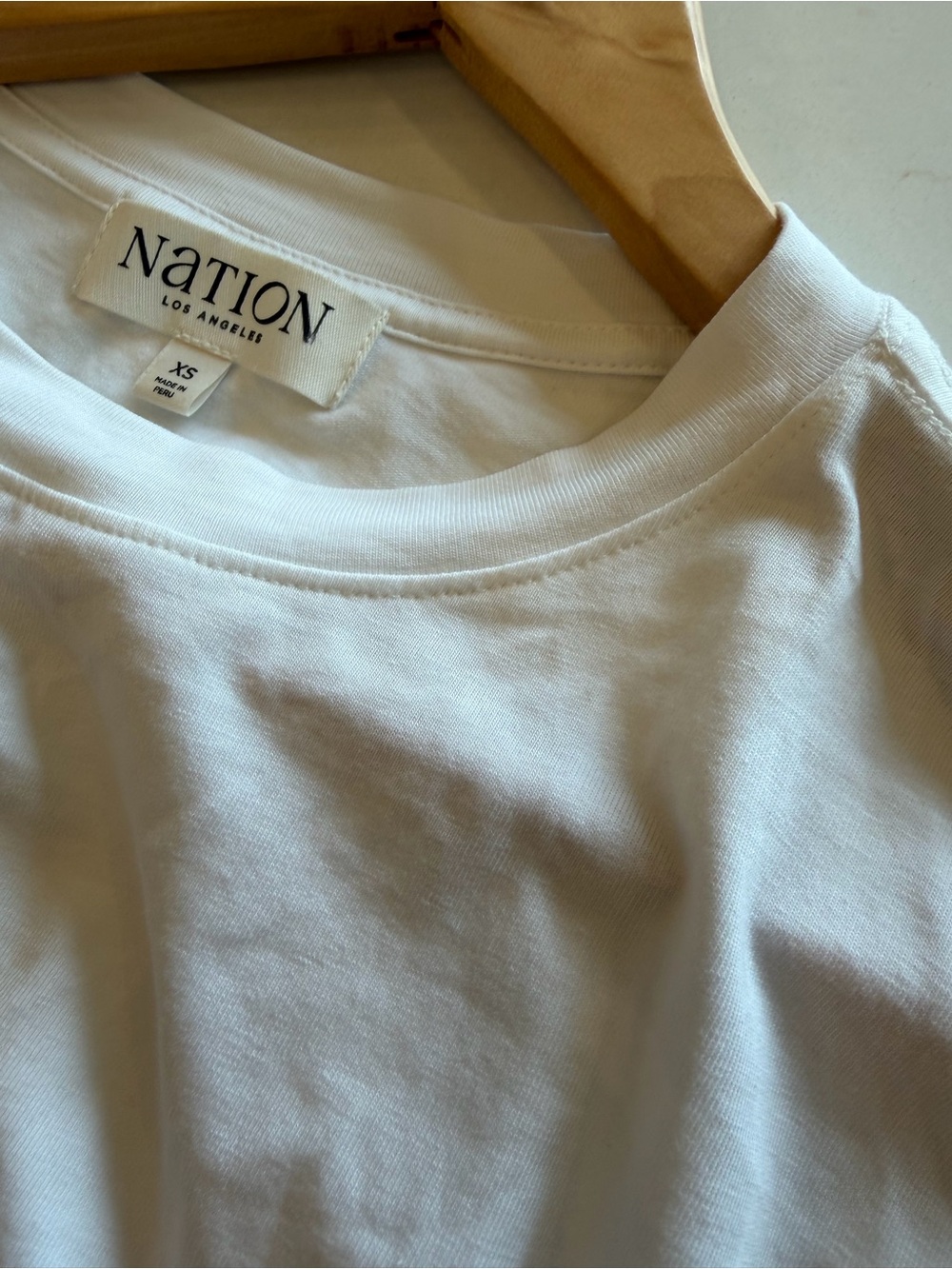 Nation Sadee Crewneck White Ruched Side Short Sleeve Tee / Xsmall — image 7 of 8